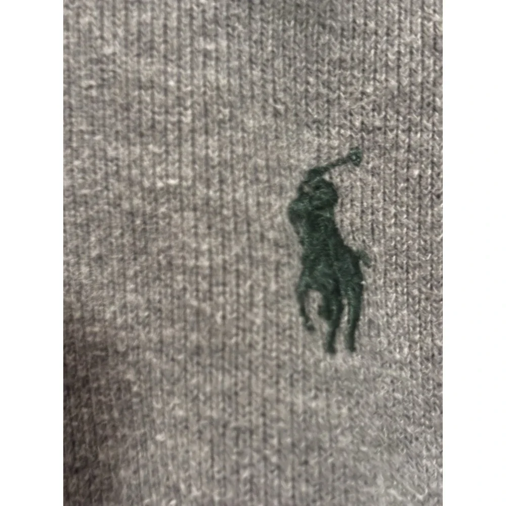 Vintage Polo Ralph Lauren Mens XL Sweater 1/4 Zip Pullover Logo Gray Long Sleeve